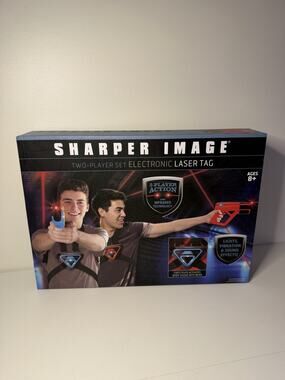 NIB Sharper Image Two Player Set Electronic Laser Tag Guns W Chest Plates NEW
